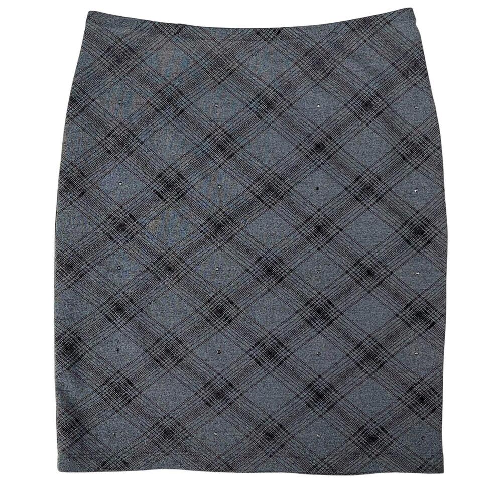 90s Y2K Express Plaid Miniskirt Rhinestone Embellishments Size XS